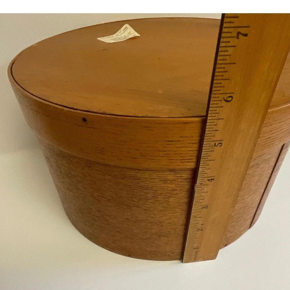 Antique Round Bentwood Wooden Pantry Box 1898 Handwritten Inscription 10 Inch